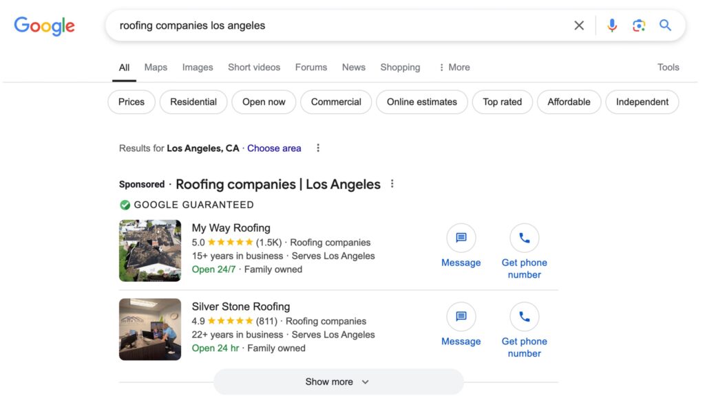 Google Ads Example